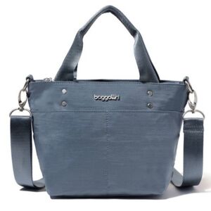 baggallini Mini Carryall Crossbody Tote Bag Denim Blue